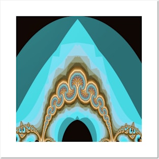 turquoise and gold art-deco Posters and Art